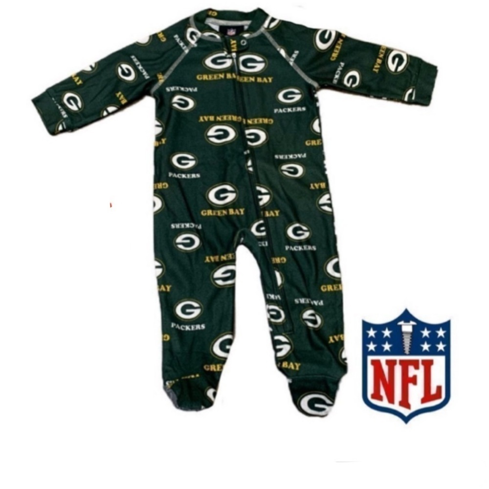NFL Team Apparel 0-3 Green Bay Packer zip footed pajamas